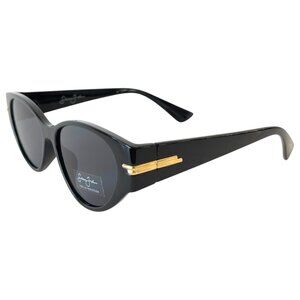 New Sean John Women's Black & Gold Designer Sunglasses with Dark Grey UV Lenses